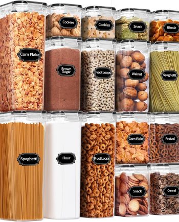 16 Pcs Plastic Dry Food Canisters