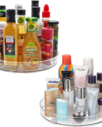 2 Pack Large Lazy Susan Rotating Turntable Organizer