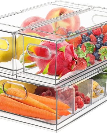 3 Pack Large Capacity Fridge Organizers