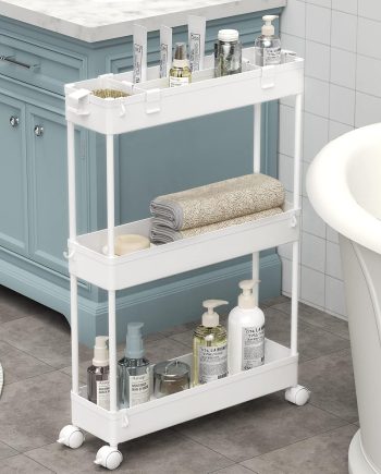 3 Tier Bathroom Rolling Utility Cart