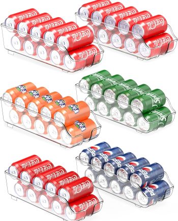 Beverage Organizer and Dispenser for Refrigerator and Pantry, Set of 6