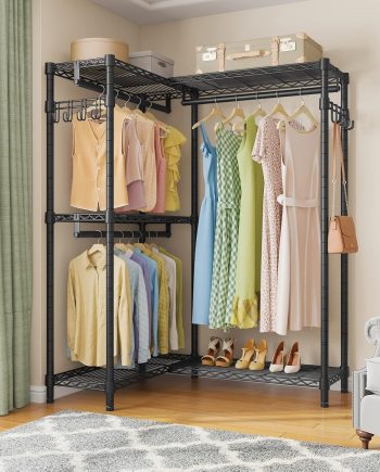 L Shaped Clothes Rack for Corner