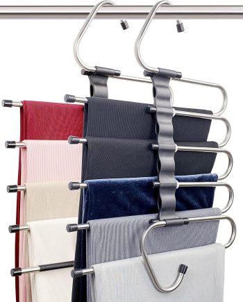 Pants Hangers - 2 Pack for Closet Multiple Layers